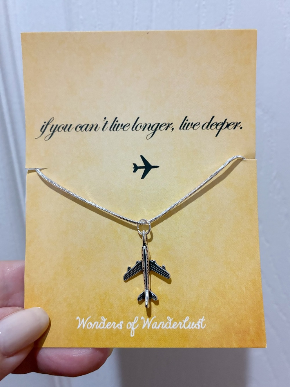 Wonders of Wanderlust Airplane Necklace
